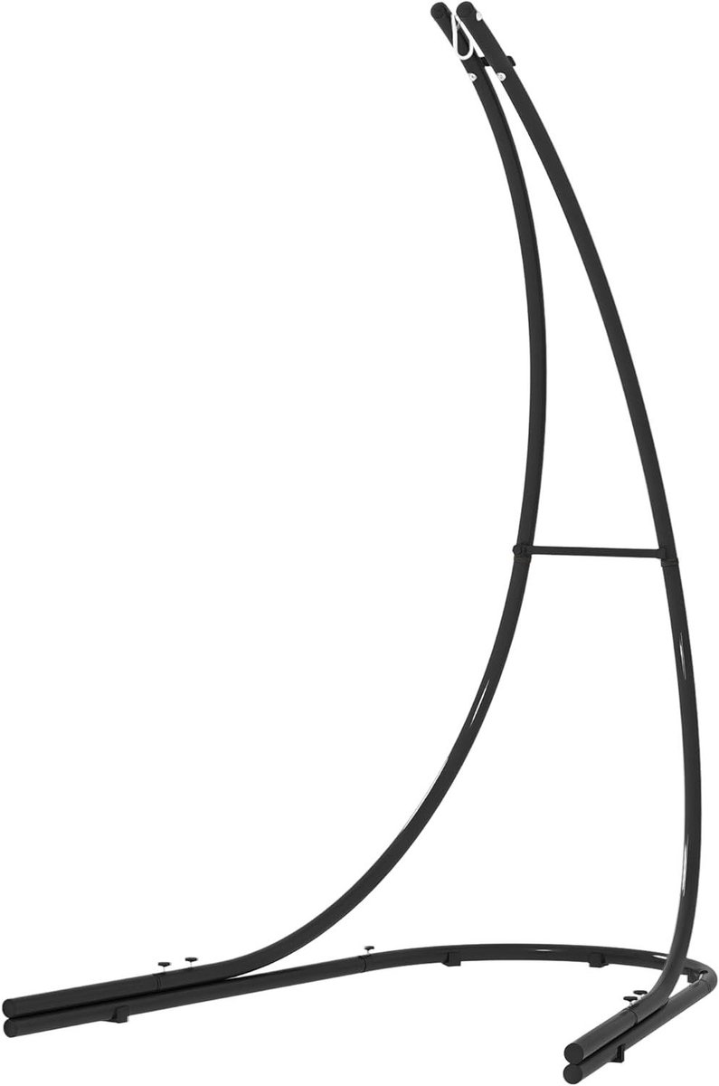 Hangstoel Frame - Hangarmeubilair - Ontspannen Buiten - Versterkte C-Vorm Basis - 154 x 134 x 221 cm - Zwart