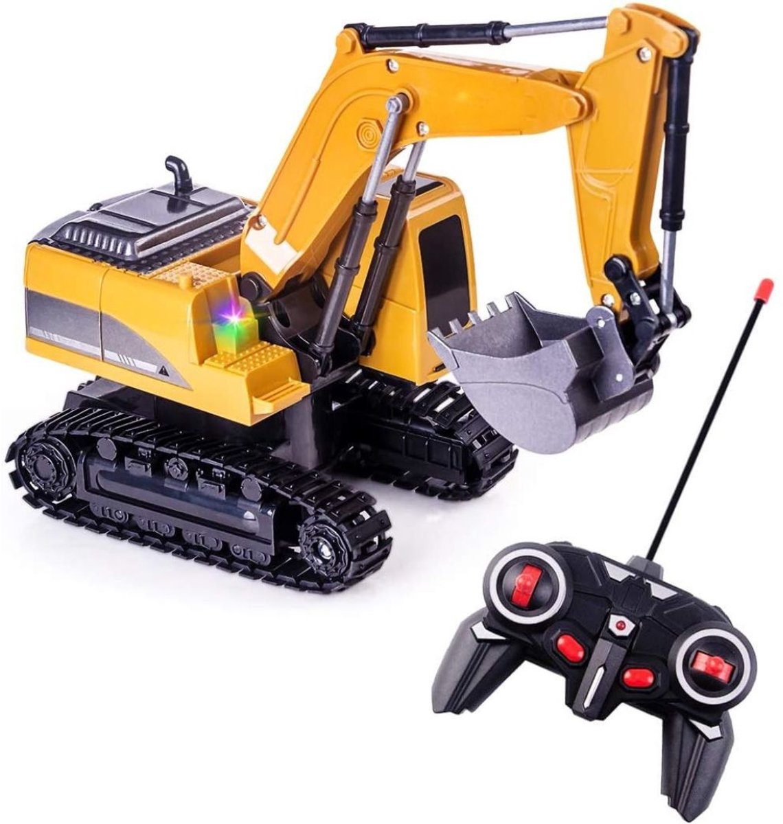 REN® Bestuurbare Graafmachine - RC Graafmachine - Graafmachine op Bestuurbare Afstand - Geel - 25cm x 13cm x 8cm