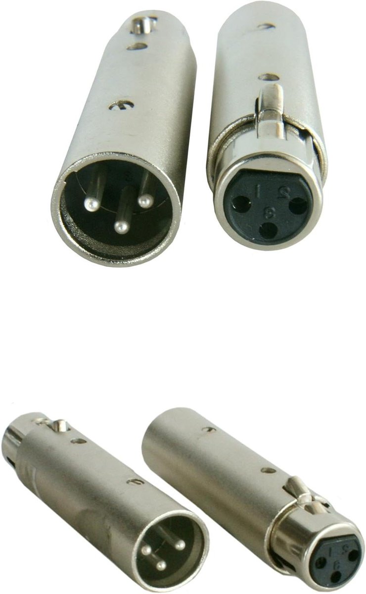 XLR Adapter - DMX Plug - Signaal Omkeren - Fase Omkering - 3-Pin - Nickel