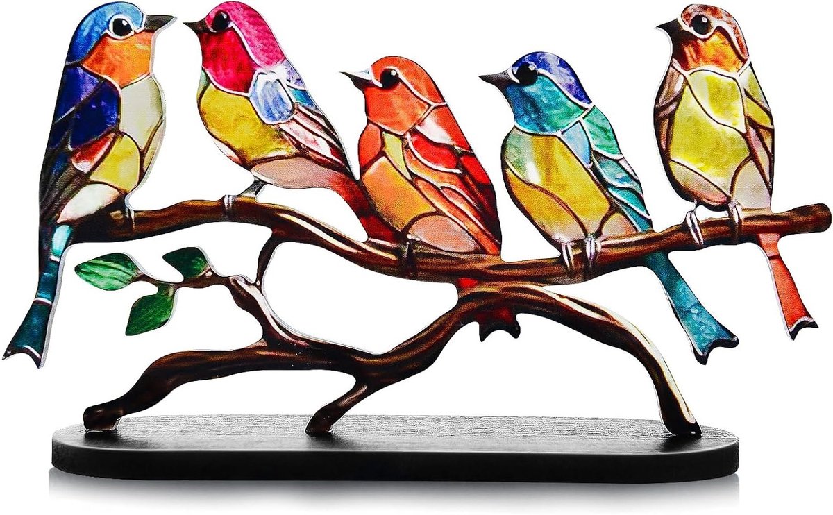 Kleurrijke Vogel Ornamenten, Acryl Vogel Beeldjes voor Decoratie, Moderne Tafeldecoratie voor Woonkamer, Slaapkamer en Kantoor, Uniek Cadeau voor Vogelliefhebbers