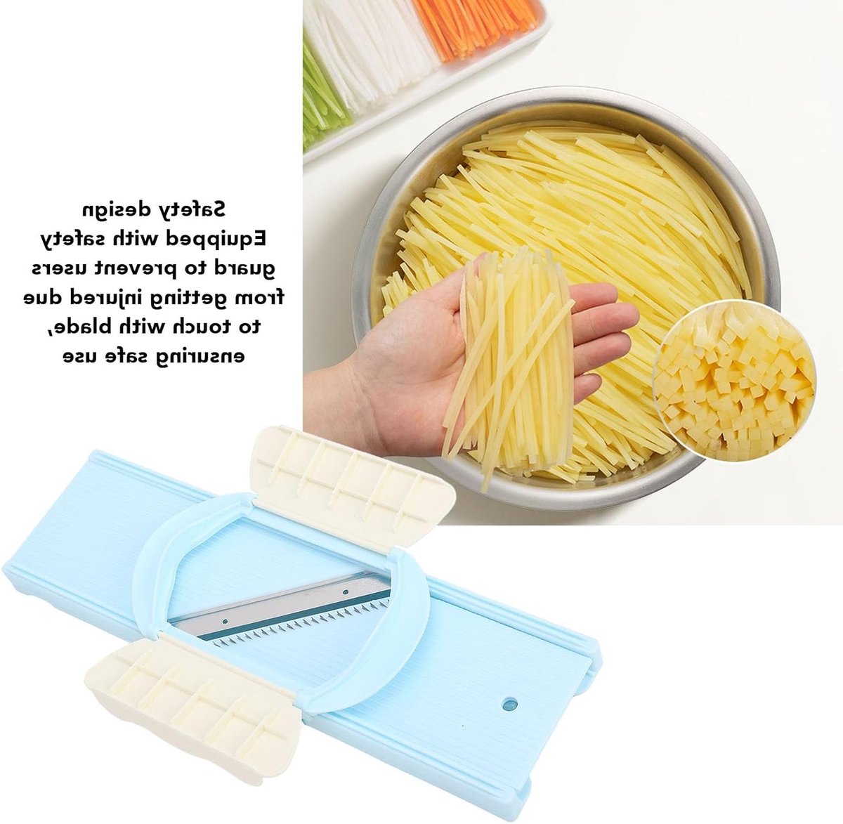 Efficiënt Snijden met Veilig Ontwerp, Multi-functioneel Snijgereedschap voor Wortels en Aardappelen, Ideaal voor Komkommers en Groenten