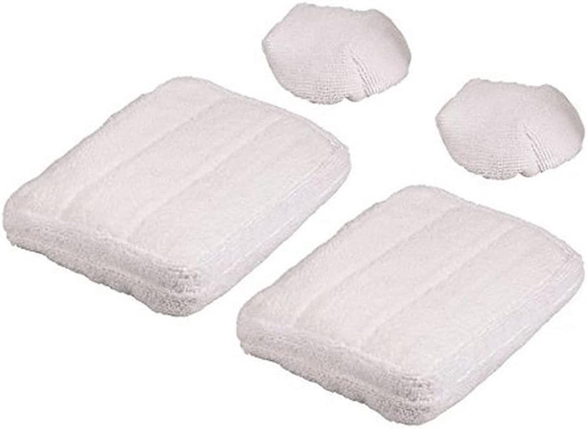 Microvezeldoeken Set - Doeken en Sponzen - Stoomreiniger Accessoires - Wasbaar en Herbruikbaar - 2 Stuks - Wit