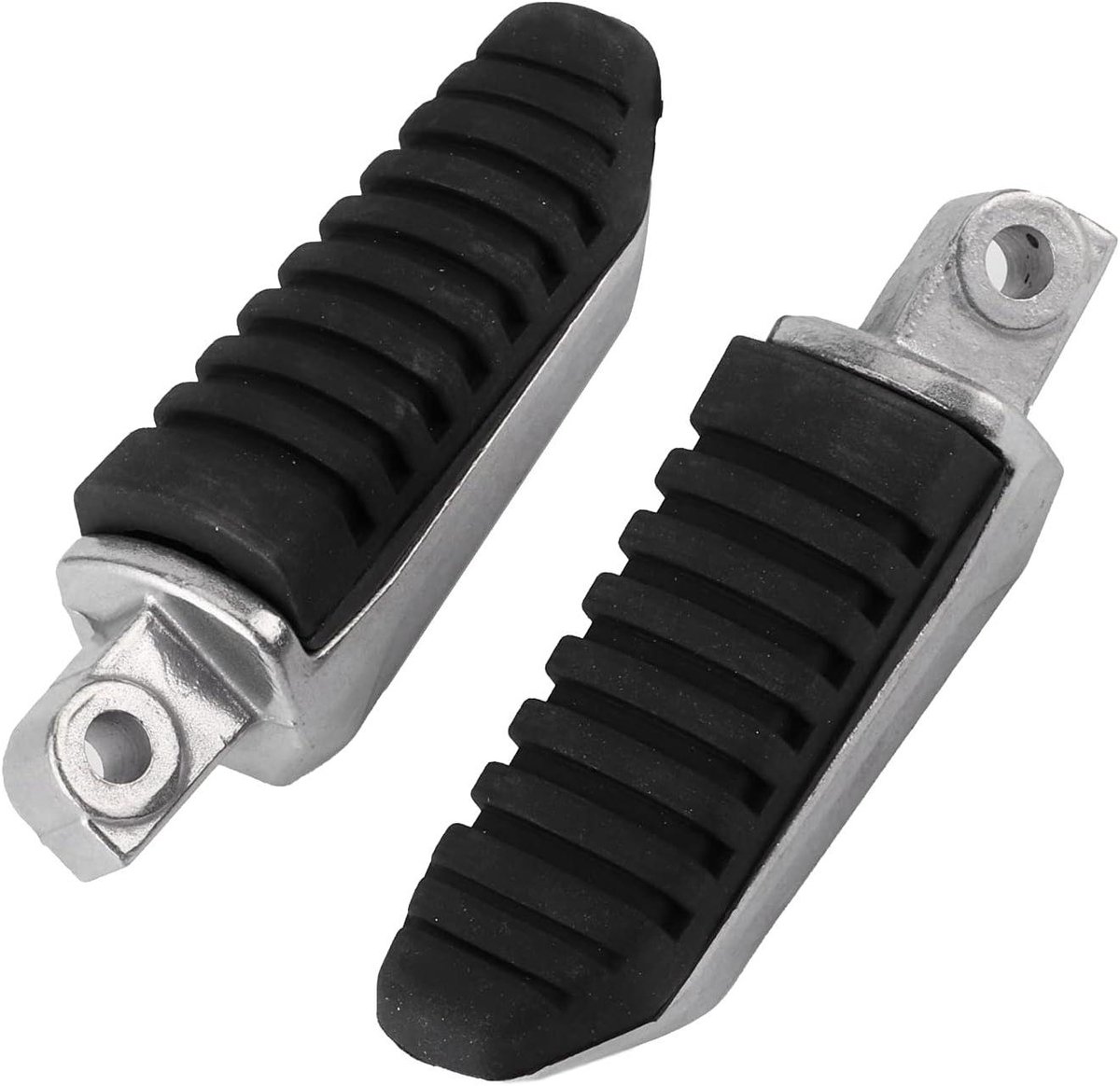 Motorfiets Voetsteunen - Achter Pedaal - Comfortabel Rijden - Antislip Ontwerp - 9.4 x 3.3 cm - Zilver Zwart