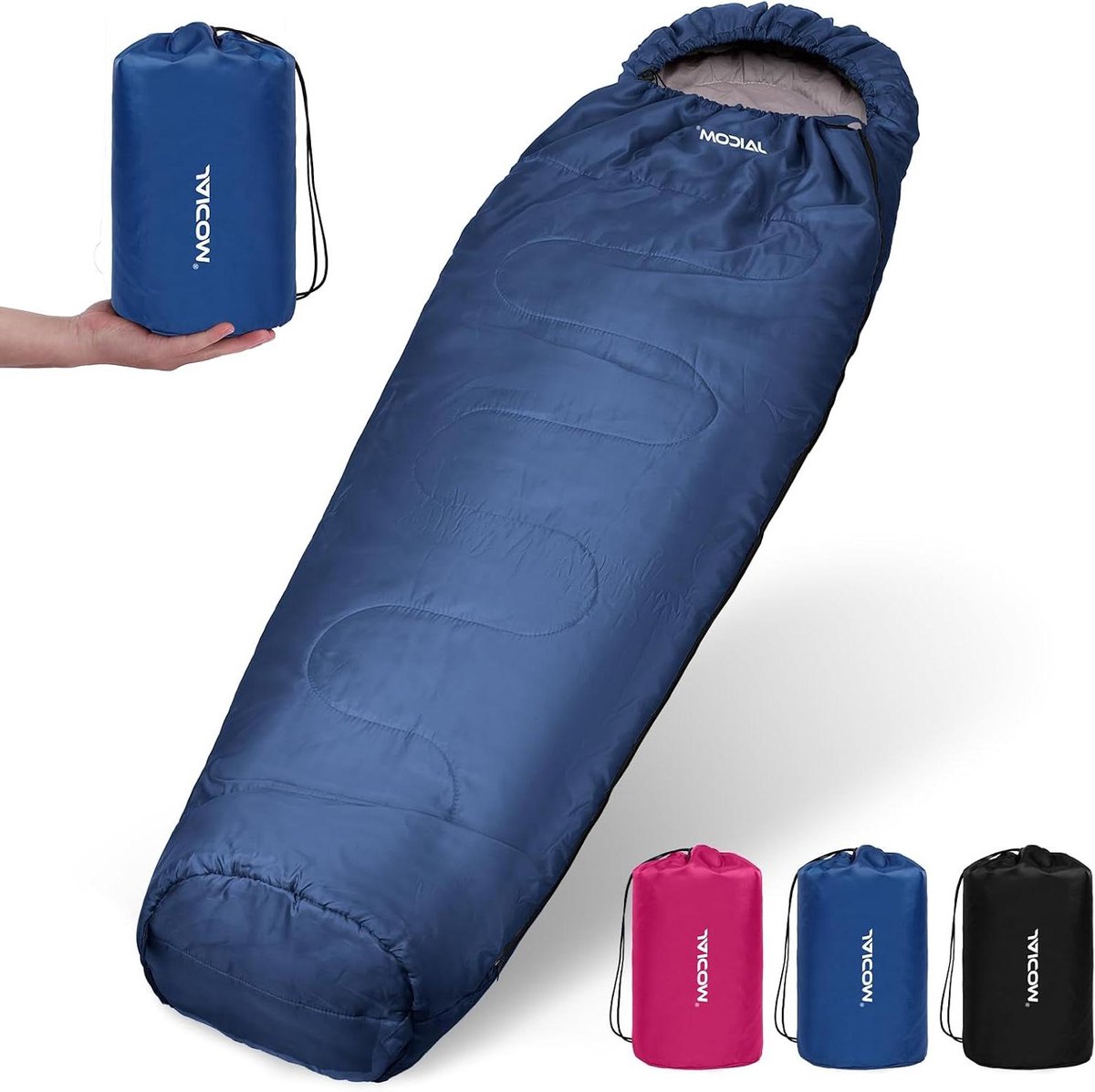 Mummie Slaapzak - Winterslaapzak Kampeerzak - Buiten slapen - Machinewasbaar compact ontwerp - Tot -9.4 graden Celsius - Blauw