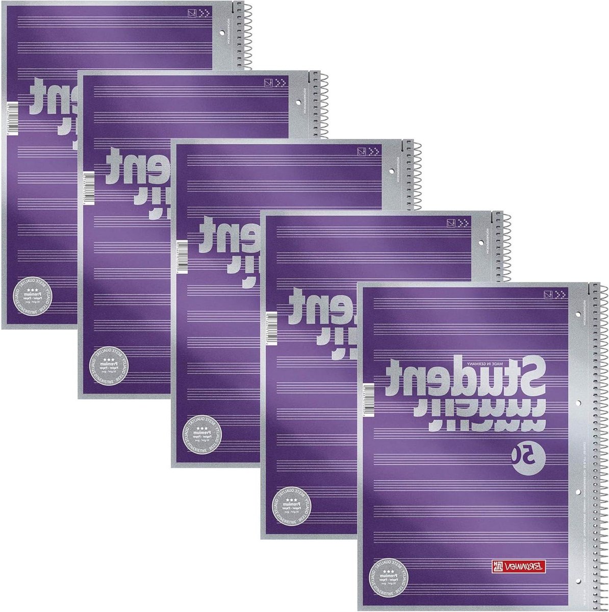 Collegeblok A4 - Notitieblokken Set - Schrijven en Studeren - Premium Papier 90 g/m² - 50 Vellen - Paars Metallic