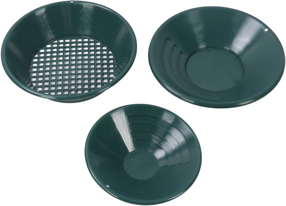 Gouden Panning Kit voor Beginners - 3-delige Set met 90 Graden Draadontwerp, Ideaal voor Mijnbouw en Prospectie, Inclusief Gold Pan en Accessoires