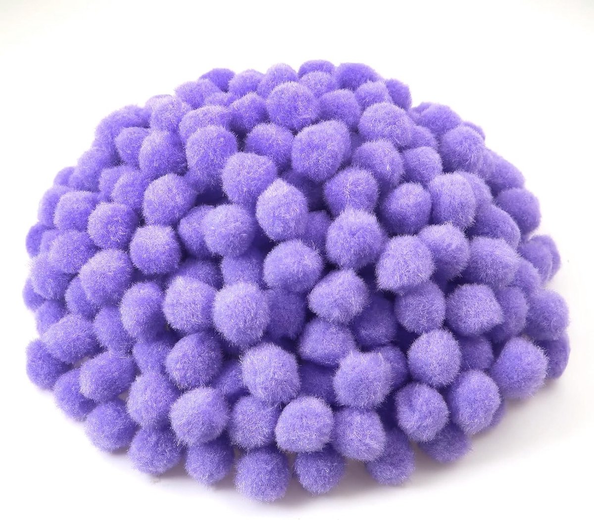 300 Stuks 1cm Mini Pompoms - Fluffy Lila Pompoms voor DIY Knutselprojecten en Decoraties