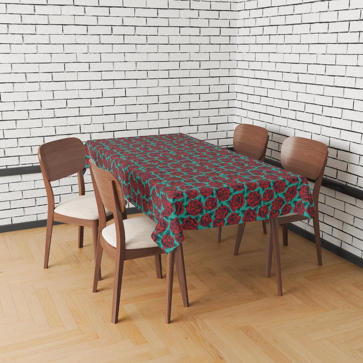 Tafelkleed - Afwasbaar kleed - Bescherming tegen vlekken - Waterafstotend polyester - 140 x 400 cm - Rode rozen