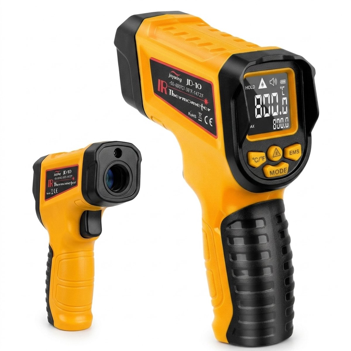 Fokelyi-Digitale Infrarood Thermometer - Bereik -50 tot +800 °C – Warmtemeter-- Inclusief Batterijen-Infrarood Thermometer