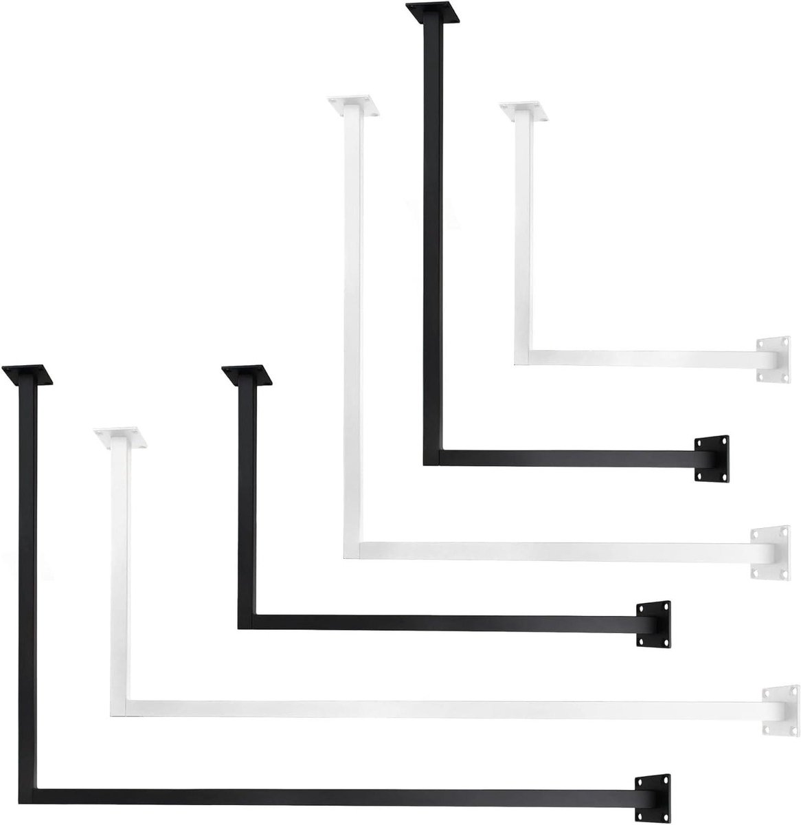 Kledingstang Hoek - Garderobestang Plafond - Ruimte Besparen - L-vorm Ontwerp - 60 x 90 cm - Wit
