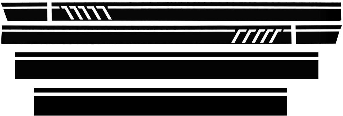 Allecto - Sportieve Auto Stickers - Vinyl Decals - Glanzend Zwart - Side Stripes - Voor Benz W117 C117 X117