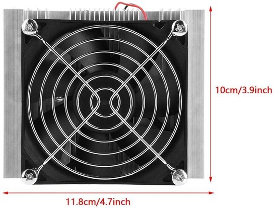 Allecto - Thermoelectric Peltier Cooler - Koelen - Compact formaat - 72W - Efficiënte luchtkoeling - Geschikt voor diverse apparaten - Aluminium van Allecto — afbeelding 3
