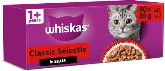 Whiskas Kattenvoer - Adult 1+ - Classic Selectie in Saus - 80x85g
