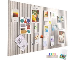 Grote Vilt Pinbord 60 x 40 cm - Decoratief Korken Bord, Vouwbaar Fotobord met Zelfklevende Tape en Pins in Licht Camel Kleur