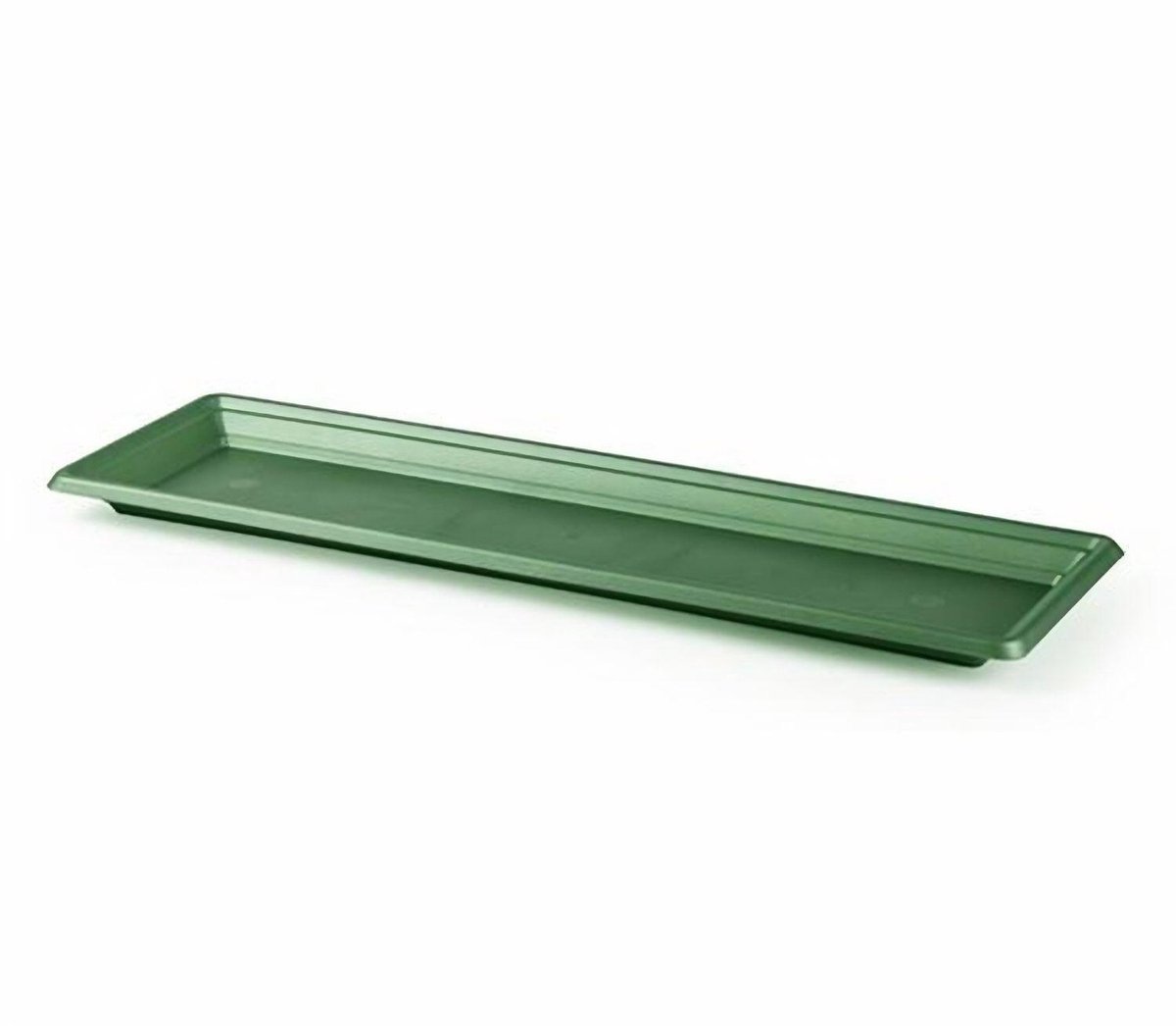 Plasticforte Plantenbak water onder opvangschaal - groen - rechthoek - 59 x 19 cm - Bloembakken