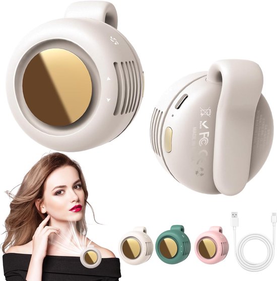 Bladloze Draagbare Clip On Ventilator – Draadloos, 3 Snelheden, USB Oplaadbaar, Lichtgewicht, Veilig