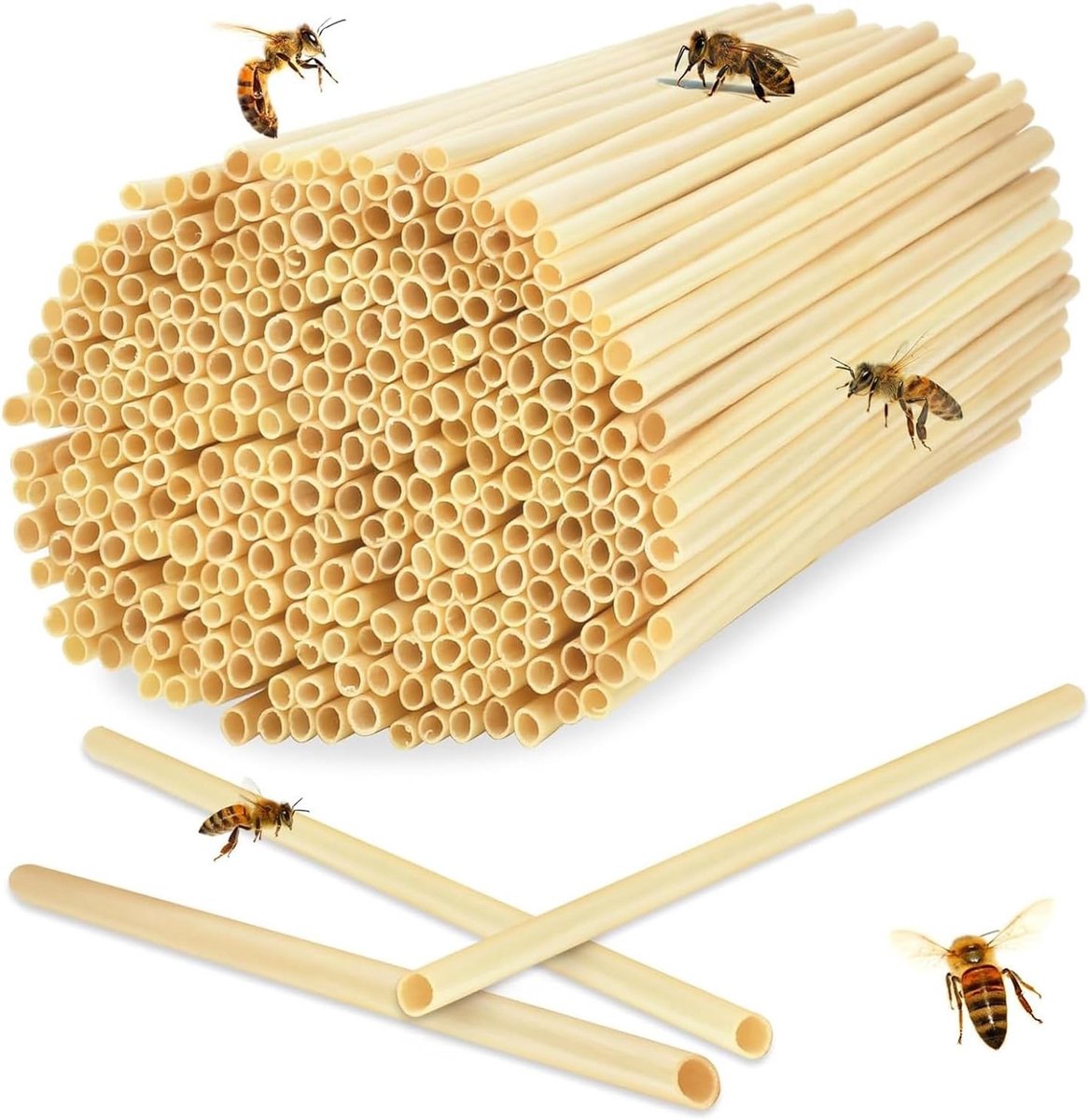 Nesting Tubes voor Insecten, 300 Stuks van 20 cm, Ideaal voor Bijenhotels en Natuurlijke Insectenhuizen