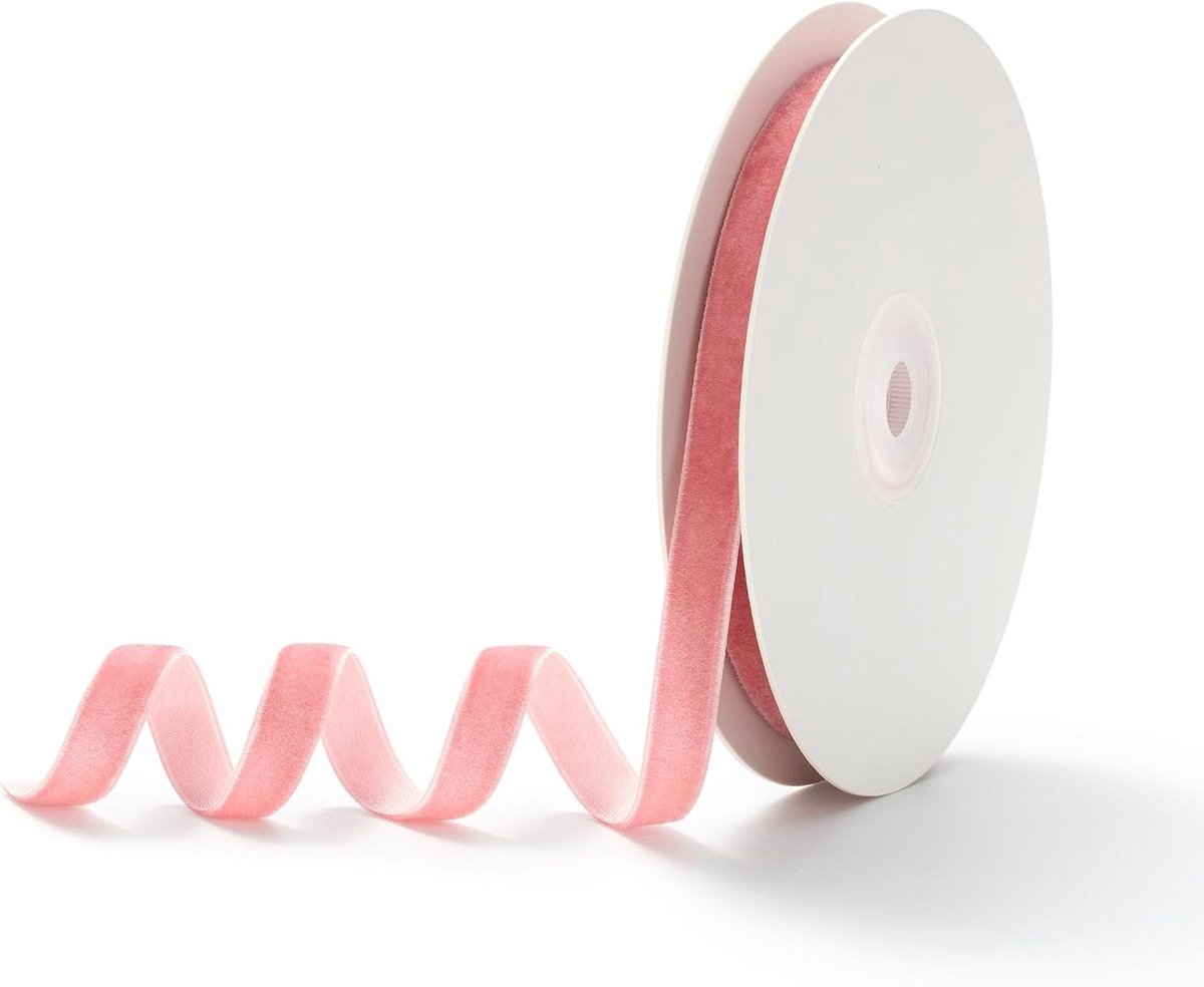 Zachte Roze Fluwelen Cadeaulinten van 1 cm x 9 m - Perfect voor Versieringen en Creatieve Projecten