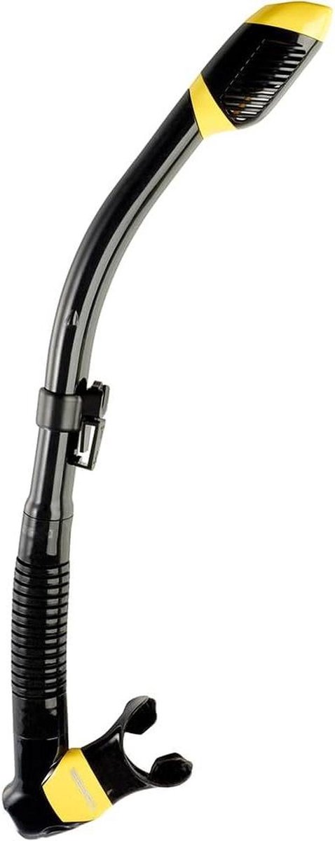 Snorkel - Snorkelsport Duikuitrusting - Watersport Ontdekken - Speciaal Aquastop Ventiel - One Size - Zwart/Geel
