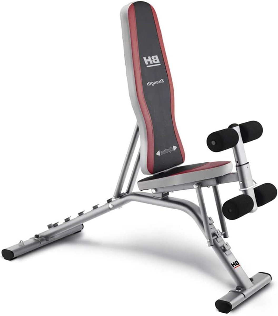 Inklapbare Halterbank - Trainingsbank - Gespierde Lichaam - 6 Posities Rugleuning - 136 x 55 x 129 cm - Rood