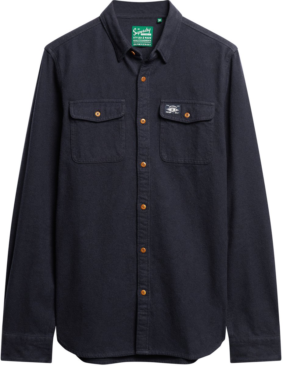 Superdry Trailsman Relaxed Fit Overshirt Heren Lange mouwen shirts Blauw