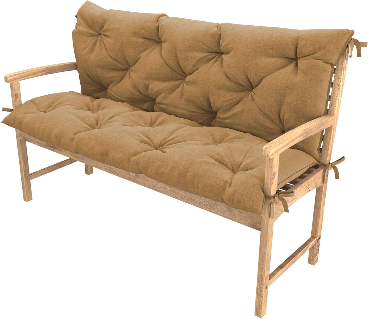 Bankkussen met Rugleuning - Tuinkussen Palletkussen - Comfortabel Zitten - Dubbelzijdig Bruikbaar - 120x50x50 cm - Camel