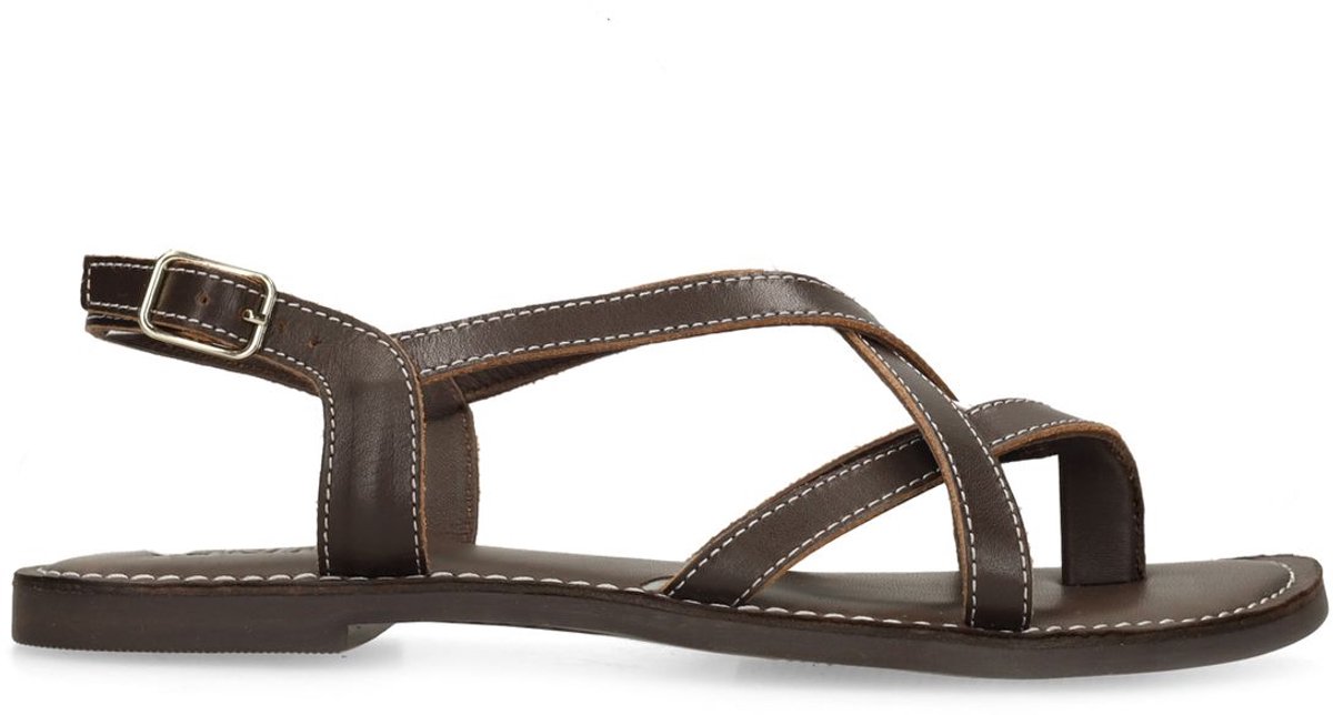 Sacha - Dames - Bruine leren sandalen - Maat 37