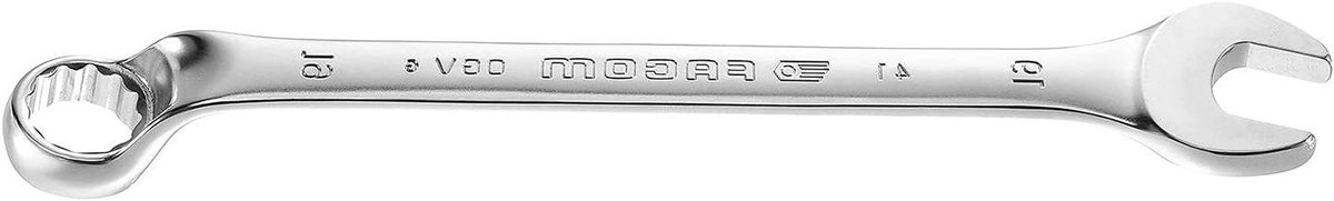 Gebogen ringsleutel - Vorksleutel 12 kant - Mechanisch onderhoud - Gebogen model - 142 mm lengte - Chroom
