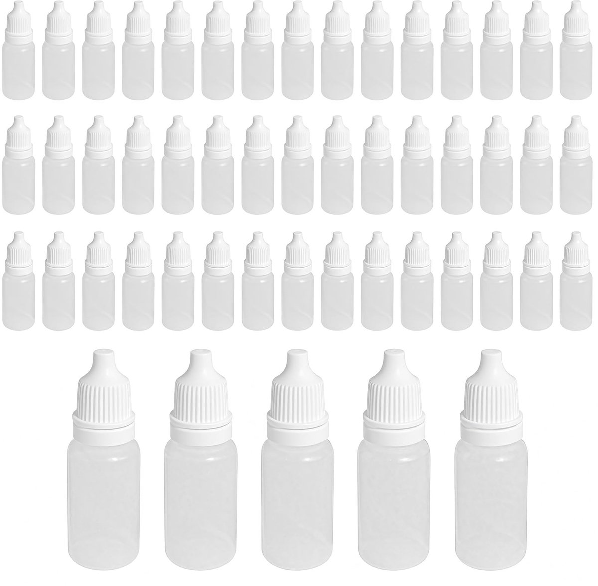 Allecto - Doseringsflessen - 50 Stuks - Perfect voor Oogdruppels - 15ml - Ideaal voor Vloeistoffen - Handig in gebruik - Geschikt voor Thuisgebruik...