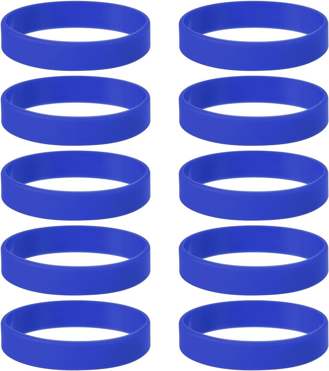 Set van 10 Donkerblauwe Siliconen Rubber Bands - Antislip 3,15 Inch Platte Elastische Bands voor Boeken, Kunstprojecten en Kabelbinders
