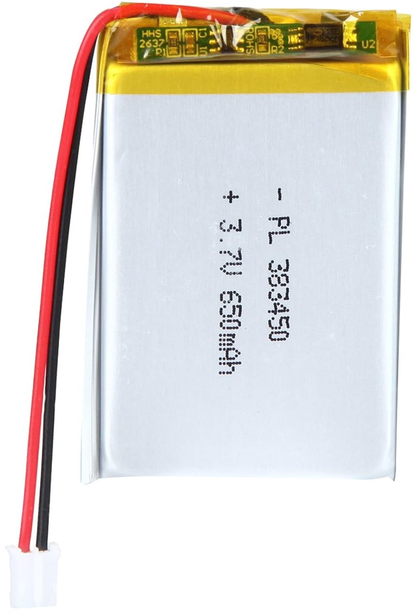 Allecto - 3,7 V 650 mAh batterij - Lithium-polymeer accu - Lichtgewicht en compact - Ideaal voor elektronica - Duurzaam en betrouwbaar - Geschikt v...