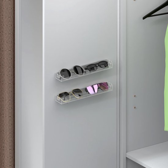 Allecto - Extra grote acryl zonnebril organizer - 2 Pack wandmontage - Zonnebril opslag display - Geschikt voor diverse zonnebrillen - Ideaal voor ... van Merkloos — afbeelding 2