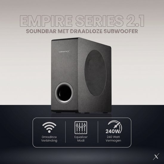VolkanoX Empire - Soundbar voor TV Draadloos - Draadloze Subwoofer - HDMI ARC - Bluetooth - 2.1 van Merkloos — afbeelding 2