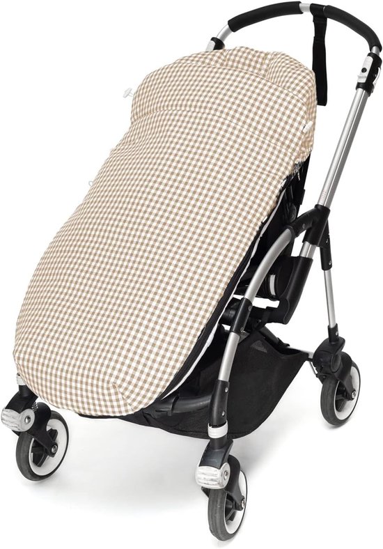 Voetenzak en luiertas - Kinderwagen set - Baby comfort - Handgemaakt katoen - 35x36x10 cm - Zandkleurig — afbeelding 5
