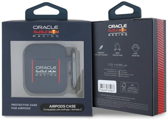 Red Bull Siliconen Hoesje Voor Airpods 1/2 Met Logo En Lineair Ontwerp van Merkloos — afbeelding 3