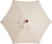 Parasoldoek - Vervangend parasoldoek - Bescherming tegen zon en regen - 3 meter met 6 baleinen - Alleen doek zonder stok - Polyester - Vervangdoek voor buitentafel tuinparasol - Wit