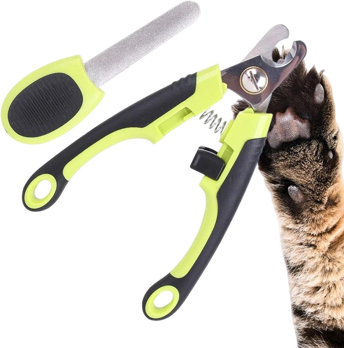 Nagelknipper Huisdieren - Nagelschaar Kat - Pootverzorging Thuis - Antislip Handgreep - 16 x 10 cm - Groen