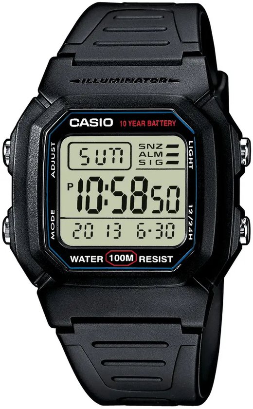 Casio Vintage Edgy W-800H-1AVES Herenhorloge 36,8 mm - Zwart