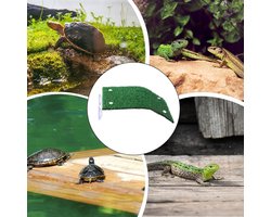 Reptielen Zonneplateau - Aquarium Eiland - Verblijf Verbeteren - Natuurlijke Vorm - Groot Formaat - Groen