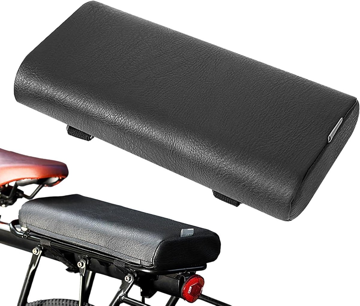 Fiets achterbankkussen - Zachte zit - Comfortabel fietsen - Verdikt schuim - 32 x 16 cm - Zwart