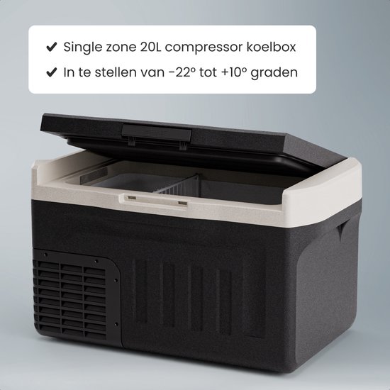 Auronic Compressor Koelbox Elektrisch 12V en 240 volt - Camping Koelkast - 21L - Frigobox - Zwart van Merkloos — afbeelding 3