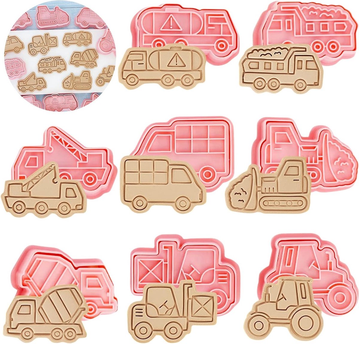 Set van 8 Herbruikbare 3D Koekjesuitsteekvormen voor Kinderen - Creatief Bakken met Fondant en Koekjes