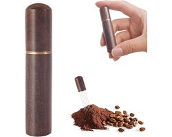 WDT Tool voor Espresso met 6 Fijne Naalden, 0.4 mm Koffie Accessoires, Tamper en Houten Handvat voor Perfecte Extractie