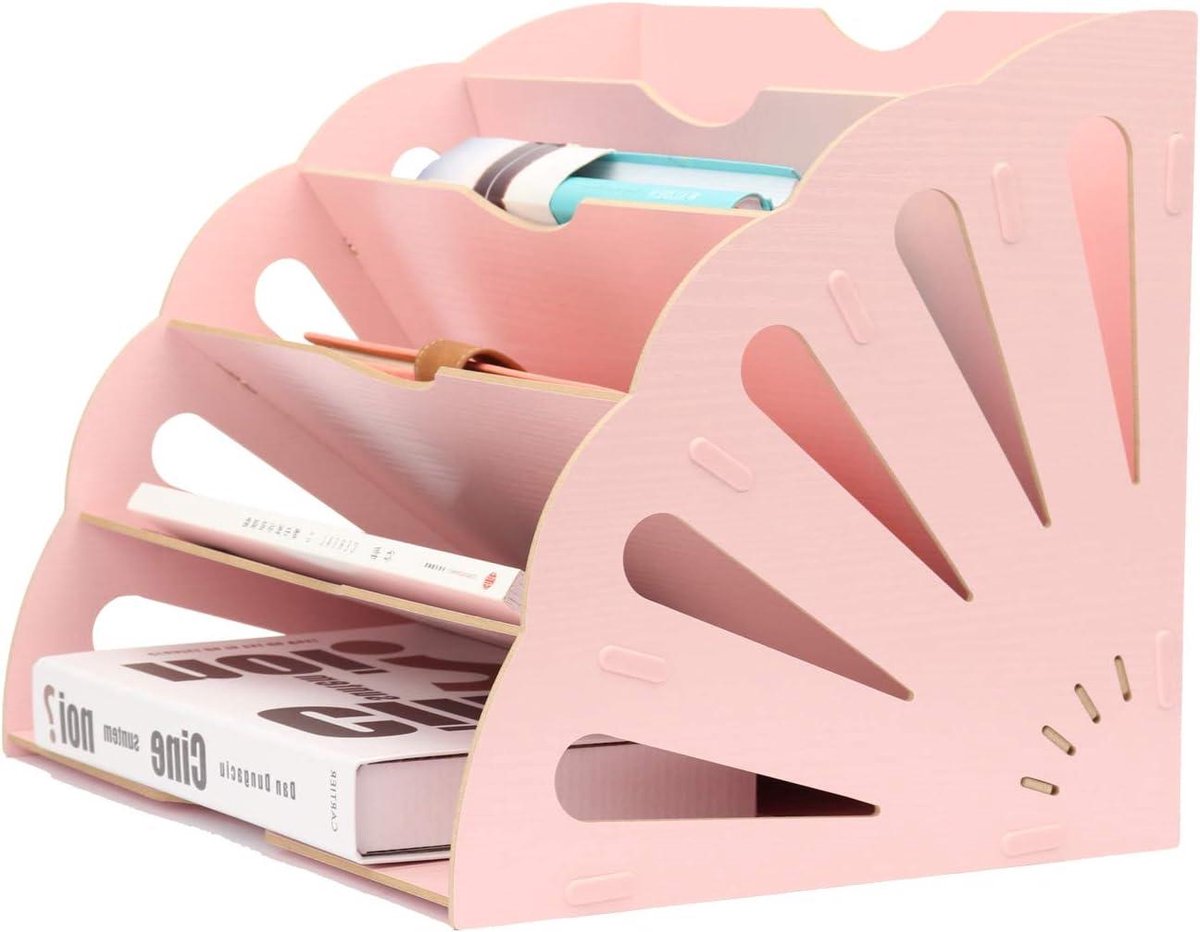 Bureau Organizer - Dossierhouder Documenten - Bureau Opruimen - Waaiervormig Ontwerp - 34 cm - Roze
