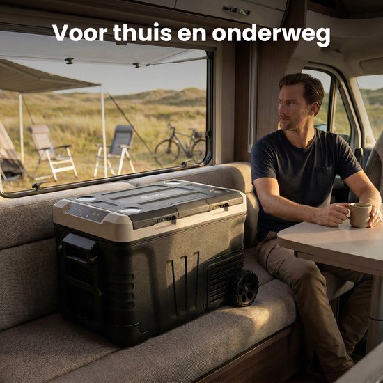 Auronic Compressor Koelbox Elektrisch 12V en 240 volt - Dual Zone - 33L - Met Wielen en Hendel - Zwart van Merkloos — afbeelding 4