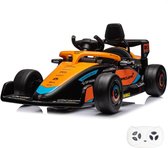 McLaren Formule 1 Full Option Elektrische Kinderauto 1 tot 5 jaar – Officieel Gelicentieerd Accuvoertuig met Bluetooth, Schokdempers & Soft-Brake – Li-ion Kinderauto met Afstandsbediening & Officiële Sponsoren – Oranje