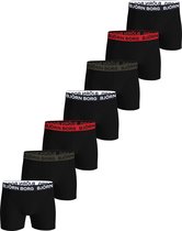 Björn Borg Cotton Stretch Boxershort Heren Zwart/Groen/Rood - 7 stuks - Heren onderbroeken - Boxer - Maat L