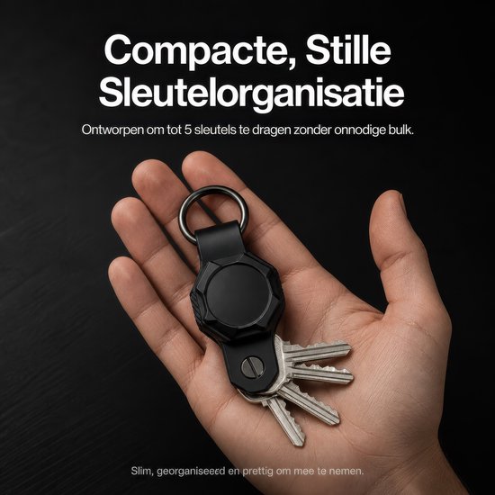 Organisateur de clés AirTag Porte-clés - Organisateur de clés Air Tag multifonctionnel Porte-clés - Mousqueton Porte-clés - Étui à clés - Rangement de trousseau de clés à mousqueton - Support/accroche-clés de voiture - Étui pour 2 à 6 clés - Noir