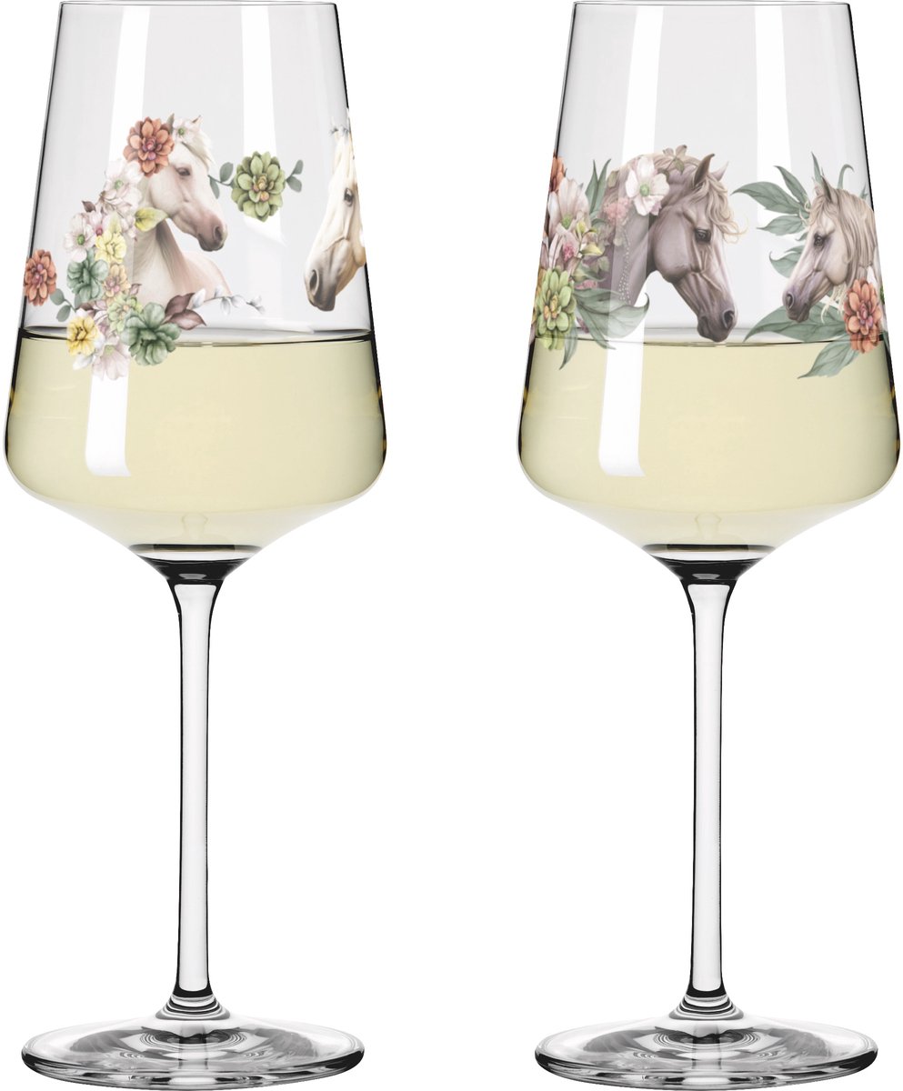Ritzenhoff Cocktailglazen / Wijnglazen - Paard Bloemen Design - 2 Stuks - 400 ml - Luxe Glazen voor Cocktails, Wijnen en Spritz - Geschikt voor de Vaatwasser
