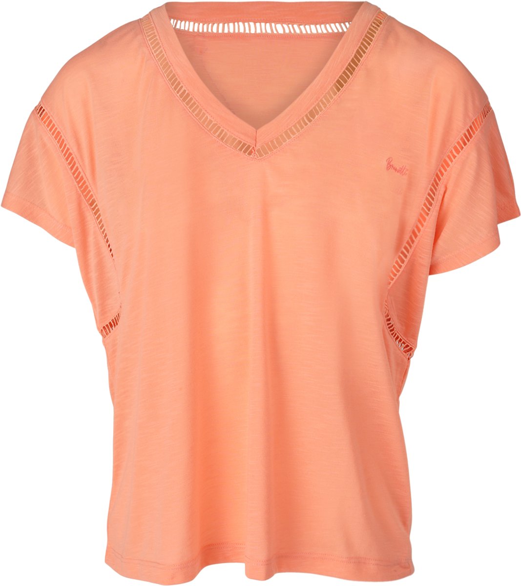 Brunotti Duya T-Shirt Dames 100% Slubkatoen Relaxed Fit L Peach